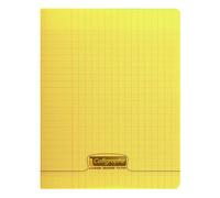 Cahier piqué 8000 POLYPRO 17x22 cm 60 pages grands carreaux 90 g - Jaune