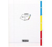 Cahier 3 index piqué 8000 POLYPRO 17x22 cm 96 pages grands carreaux 90 g - Incolore