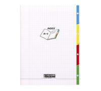 Cahier 4 index piqué 8000 POLYPRO 24x32 cm 140 pages grands carreaux 90 g - Incolore