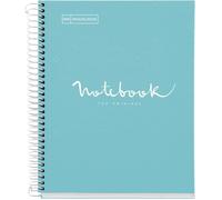 Cahier - Carnet - A5 - Spirales - Petits carreaux - 120 pages perforées - Bleu ciel