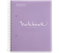 Cahier - Carnet - A5 - Spirales - Petits carreaux - 120 pages perforées - Polypro - Lavande