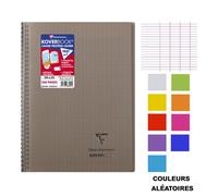 Cahier reliure intégrale enveloppante Koverbook A4+ 160 pages grands carreaux détachables perforé 4 trous couverture polypropylène t ransparent - Assortis