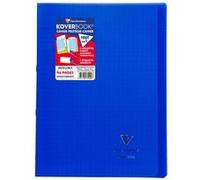 Cahier piqué Koverbook Clairefontaine - A4 21 x 29,7 cm - grands carreaux - 96 pages - bleu marine