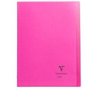 Clairefontaine Cahier piqué Koverbook A4 96 pages grands carreaux 90g couverture polypropylène Rose