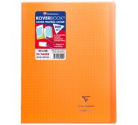 Clairefontaine Cahier piqué Koverbook 24x32 cm 96 pages Grands carreaux Couverture polypro Orange