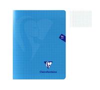 Clairefontaine Cahier Mimesys Agrafé 17 x 22 cm 96 pages Grands carreaux Seyès 90 g Polypro Bleu