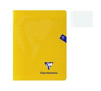 Clairefontaine Cahier piqué Mimesys - 17 x 22 cm - grands carreaux - 96 pages - papier 90 g - jaune