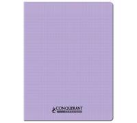 Cahier - CONQUERANT - 24x32 cm - 96 pages - 90g - Grands carreaux Seyès - Lilas