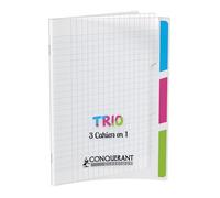 Cahier - CONQUERANT CLASSIQUE - 3 en 1 - 170 x 220 mm - Seyès - Noir