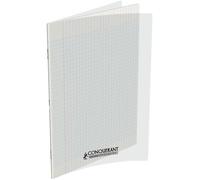 Conquerant Cahier piqûre Classique 24 x 32 cm Grands carreaux Seyès 48 pages Polypro incolore