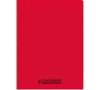 Cahier conquérant polypro agrafé 24x32 cm 60P 90G grands carreaux rouge