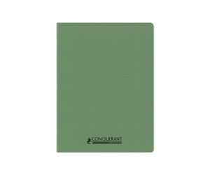Cahier conquerant poplypropylene indechirable et lavable recycle 24x32 cm 96 pages seyes piqure 90g