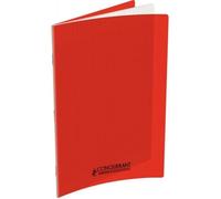 CONQUERANT Cahier 24×32 cm Grands carreaux Seyès 96 pages 90 g/m² Couverture polypro rouge agrafé