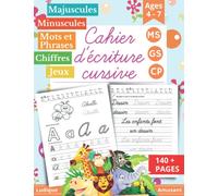 Cahier d’Écriture Cursive: Moyenne Grande Section Maternelles et CP. Cahier pour Apprendre à Écrire en Cursive - Alphabet Majuscule et Minuscule - 140 pages
