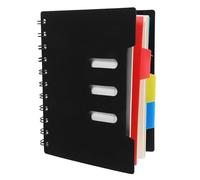 Cahier D’étude à 3 Sujets Intercalaires, Couverture Plastique Noire | Papier Ligné Large sans Bavure, Léger et Portable, pour Bureau Professionnel et École Couleur Aléatoire