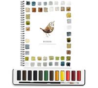 Cahier d'aquarelle pour débutants - Coffret aquarelle pour débutants - Peintures + pinceaux - Loisirs créatifs - Cahier d'aquarelle
