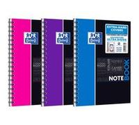 Cahier Oxford Etudiants notebook B5 ligné 7mm 160 pages reliure spirale couverture carte polypro coloris assortis