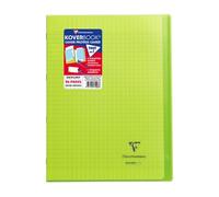 Cahier piqué Koverbook Clairefontaine - A4 21 x 29,7 cm - grands carreaux - 96 pages - vert