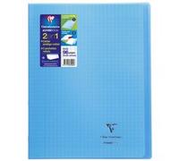 Clairefontaine 981402C Un Cahier Agrafé Koverbook Bleu - 24x32 cm - 96 Pages Grands Carreaux - Papier Blanc 90 g - Couverture Polypro