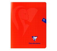Clairefontaine Cahier piqué Mimesys - 17 x 22 cm - grands carreaux Séyès - 96 pages - Rouge