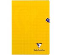 Clairefontaine Cahier piqué Mimesys A4 21 x 29,7 cm grands carreaux 96 pages jaune 90 g