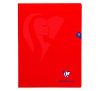 Clairefontaine - Cahier piqué Mimesys - 24 x 32 cm - grands carreaux - 96 pages - rouge