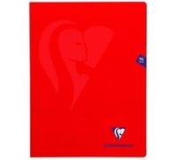 Clairefontaine - Cahier piqué Mimesys - 24 x 32 cm - grands carreaux - 96 pages - rouge