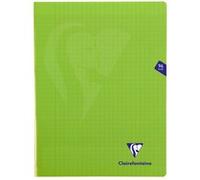 Cahier piqué Mimesys Clairefontaine - 24 x 32 cm - grands carreaux - 96 pages - vert
