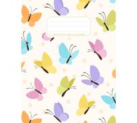 cahier de brouillon 17x22 96 pages: petit format | Grands carreaux seyes | Parfait pour écrire en écriture cursive | jolie couverture papillon
