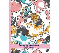 Cahier de brouillon 96 pages kawaii: Grands carreaux | lignées seyes |17*22 |Pratique pour la rentrée scolaire