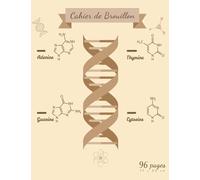 Cahier de brouillon: cahier de brouillon 96 pages a carreaux | papier seyès 17 22 cm | thème : ADN mollécules pour les étudiants en médecine, pharmacie, biologie ...etc
