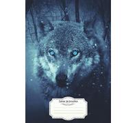 Cahier de brouillon: Loup thème, Grands carreaux seyes 3mm, Petit format avec table de multiplication, 96 Pages