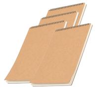 Cahier de croquis format A4, à spirale, 60 pages, couverture rigide en carton, lot de 4