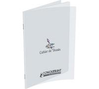 Cahier Conquerant Classique Agrafe 170X220 32P 90G Uni Dessin Polypro Incolore