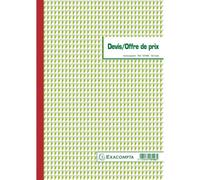 Cahier de devis / offre de prix Manifold Exacompta autocopiant 29,7 x 21 cm 50 pages triple exemplaires 13146E