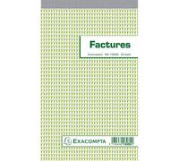 EXACOMPTA Manifold Factures 22x13,5cm collé en tête 50 feuillets dupli autocopiants