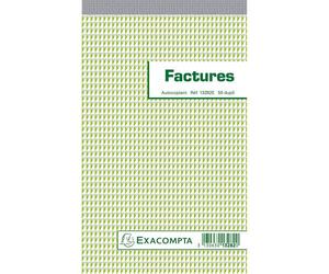 Cahier de facture Manifold Exacompta autocopiant 22 x 13,5cm 50 pages double exemplaires 13282E