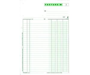 Cahier de facture Manifold Exacompta autocopiant A4 50 pages double exemplaires