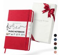 Cahier de musique A4, avec 10 portées par page, couverture en cuir vegan, papier de 120 g/m², 160 pages
