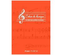 Cahier De Musique Et Chant Avec Portées Et Carreaux 48 Pages 21x29,7 Cm: Cahier De Musique 10 Portées Incluant Une Ligne Simple D'écriture Entre Les Partitions Grand Format A4 Cahier De Composition Mu