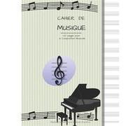 Cahier de musique - Grand format 21,59 x 27,94 cm - 100 pages - Papier blanc - 13 portées - Couverture e sol & piano