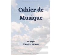 Cahier de musique Narratik A4 21 x 29,7 cm - 10 portées par page - 60 pages
