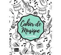 Cahier de musique Narratik A4 21 x 29,7 cm - 12 portées - 80 pages - couverture souple