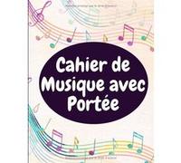 Cahier de musique Narratik grand format - Papier à portées et ligné pour composition et paroles (21,59 × 27,94 cm)