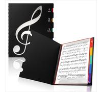 Cahier de notes musical A4, papier de musique coloré, 20 sections/40 pages, étanche, en plastique