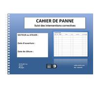 Cahier De Panne Suivi Des Interventions Correctives A4 Spirale 80 Pages