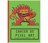 Cahier De Pixel Art: Papier Quadrillé Petits Carreaux 3x3mm Carnet Vierge Pour Faire Des Dessins Et Coloriages Pixel Monstre De Feu Cadeau Pour Les Artistes Des Pixels, Les Gamers Garçons Et F