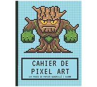 Cahier De Pixel Art: Papier Quadrillé Petits Carreaux 8x8mm Carnet Vierge Pour Faire Des Dessins Et Coloriages Pixel Arbre Monstre Cadeau Pour Les Artistes Des Pixels, Les Gamers Garçons Et Fi