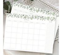 Cahier de planificateur mensuel non daté, calendrier hebdomadaire vierge, 11,4" x 14,7", convient comme cadeau pour hommes et femmes, accessoire de bureau, décoration de pièce Papetier