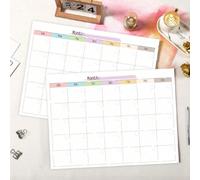 Cahier de planificateur mensuel non daté, calendrier hebdomadaire vierge, 11,4" X 14,7", convient comme cadeau pour hommes et femmes, accessoire de bureau, décoration de pièce Papetier